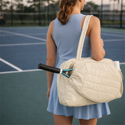 İcone Bag Paraşüt Kumaş Raket Gözlü Tenis Çantası, Spor Çantası Ve Tenis Çantası, Padel Çantası BEJ