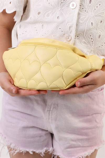 Icone Çocuk Kalp Kapitone Detaylı Bel Çantası Sarı