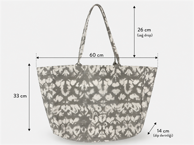 Icone Gri Degrade Baskılı Kanvas Omuz Çantası, Gri Degrade Plaj Çantası, Plaj Çantası, Beach Bag