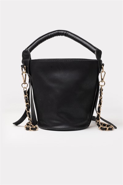 Icone Hasır Kova El Omuz Çantası Siyah