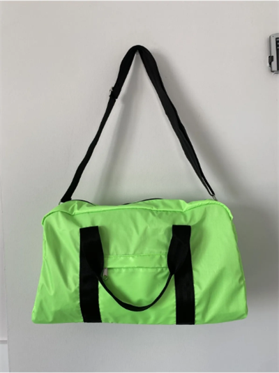 Icone Kadın Paraşüt Kumaş Önü Cepli Unisex Spor Fitness Gym Çantası Neon Yeşil