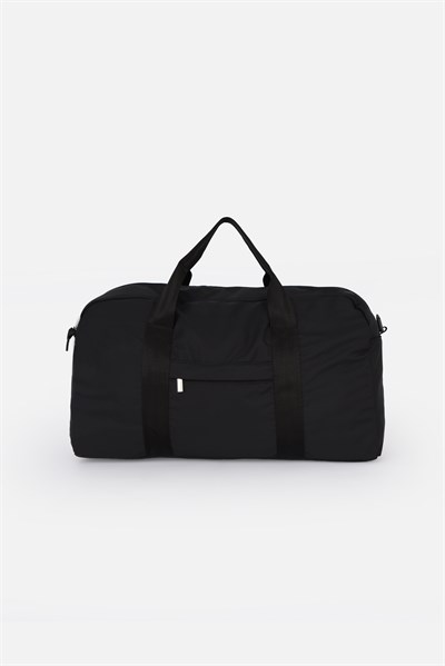 Icone Kadın Paraşüt Kumaş Önü Cepli Unisex Spor Fitness Gym Çantası Siyah