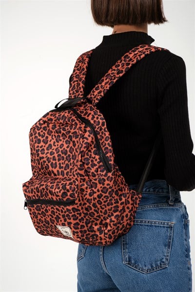 Icone Leopar Baskılı Sırt Çantası