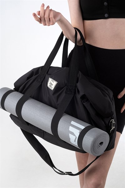 Icone Mat için Fermuar Kapamalı Yoga, Pilates, Fitness ,Gym Spor Çantası Siyah