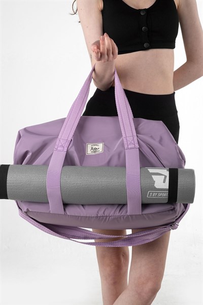 Icone Mat için Fermuar Kapamalı Yoga, Pilates, Fitness ,Gym Spor Çantası Lila