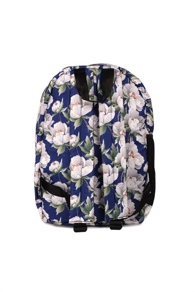 Icone Mavi Çiçek Baskılı Sırt Çantası