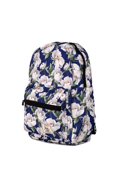 Icone Mavi Çiçek Baskılı Sırt Çantası
