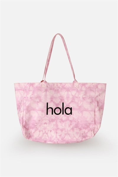 Icone Pembe Degrade Baskılı Kanvas Omuz Çantası, Degrade Plaj Çantası, Plaj Çantası, Beach Bag