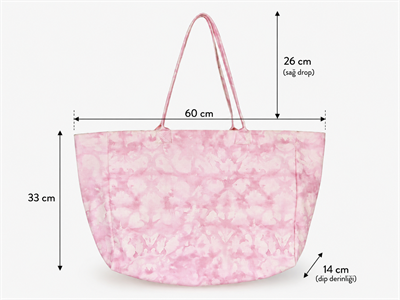 Icone Pembe Degrade Baskılı Kanvas Omuz Çantası, Degrade Plaj Çantası, Plaj Çantası, Beach Bag