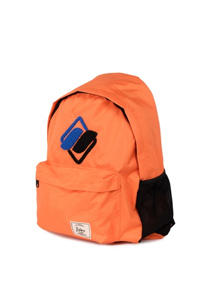 Icone Önü Nakışlı, Laptop Bölmeli Unisex Sırt Çantası, Okul Çantası Turuncu