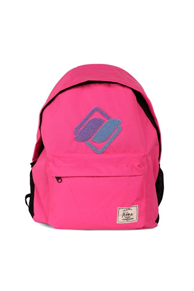 Icone Önü Nakışlı, Laptop Bölmeli Unisex Sırt Çantası, Okul Çantası Pembe