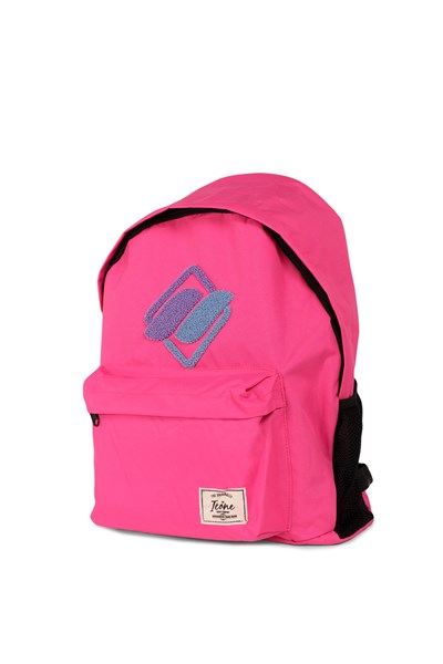 Icone Önü Nakışlı, Laptop Bölmeli Unisex Sırt Çantası, Okul Çantası Pembe