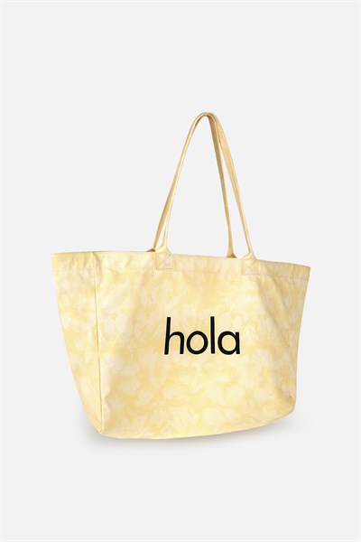 Icone Sarı Degrade Baskılı Kanvas Omuz Çantası, Degrade Plaj Çantası, Plaj Çantası, Beach Bag