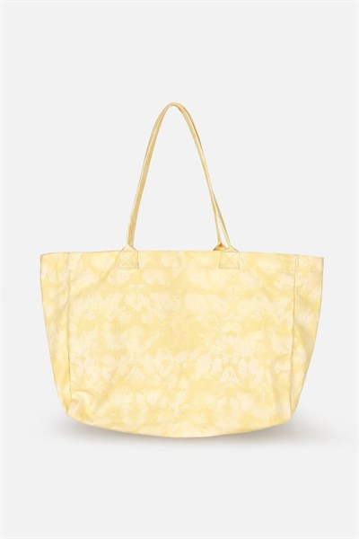 Icone Sarı Degrade Baskılı Kanvas Omuz Çantası, Degrade Plaj Çantası, Plaj Çantası, Beach Bag