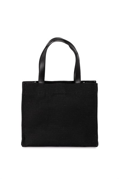 Icone The Icone Bag Paris İşlemeli Tote Kadın Kol Çantası ve Omuz Çantası Siyah