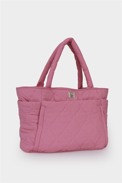 Kapitoneli Paraşüt Çanta - Laptop Bölmeli, Büyük Cepli, Suluk Gözlü, Valiz Aparatlı Pudra