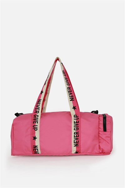 Kız Çocuk Yıldız Baskılı Spor Çanta, Desenli Spor Çanta, Fermuarlı Detaylı Çocuk Spor Çanta, Pembe