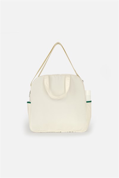 Paraşüt Kumaş Tenis çantası, Raket Cepli Tenis Çantası, Tennis Bag Bej
