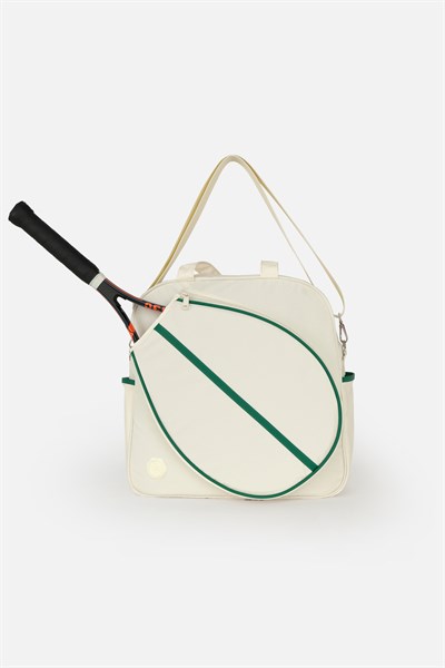 Paraşüt Kumaş Tenis çantası, Raket Cepli Tenis Çantası, Tennis Bag Bej