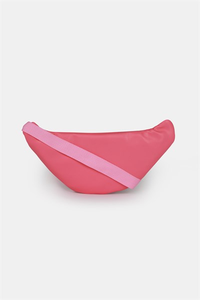 Paraşüt Kumaşlı Çiçek Kapitoneli, Suni Detaylı Kız Çocuk Bel Çantası, Pembe Kız Çocuk Bel Çantası