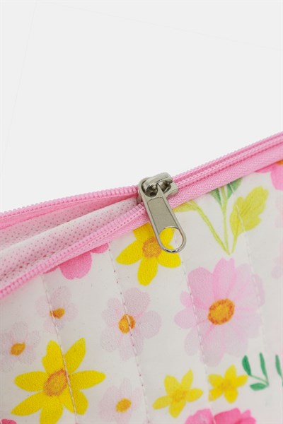 Üçgen Makyaj Çantası Çiçek