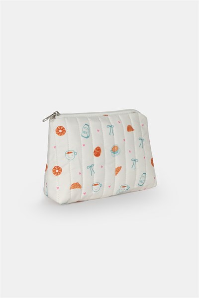 Üçgen Makyaj Çantası Kahve