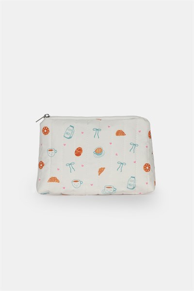 Üçgen Makyaj Çantası Kahve