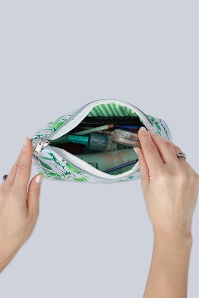 Üçgen Makyaj Çantası Lime