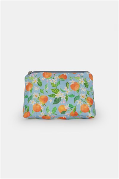 Üçgen Makyaj Çantası Portakal