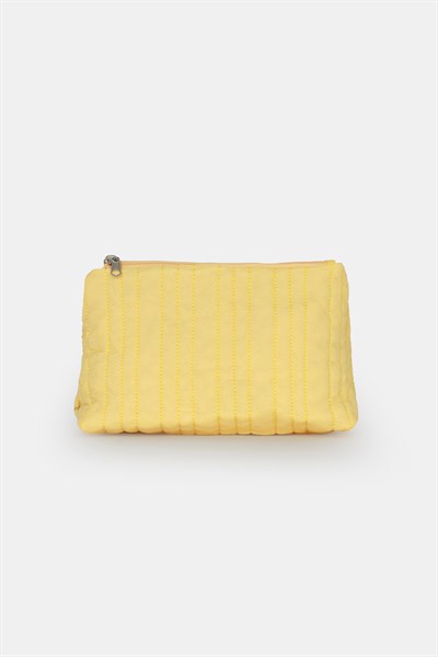 Üçgen Makyaj Çantası Sarı