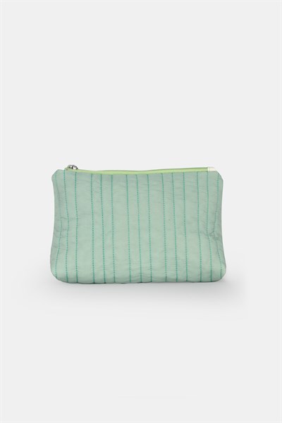 Üçgen Makyaj Çantası Yeşil