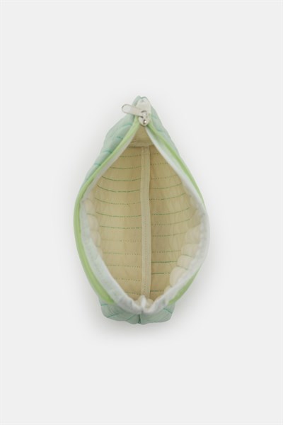 Üçgen Makyaj Çantası Yeşil