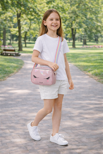 Unicorn Nakışlı Kız Çocuk Çantası, Çocuk Omuz Çantası, Unicorn Çanta