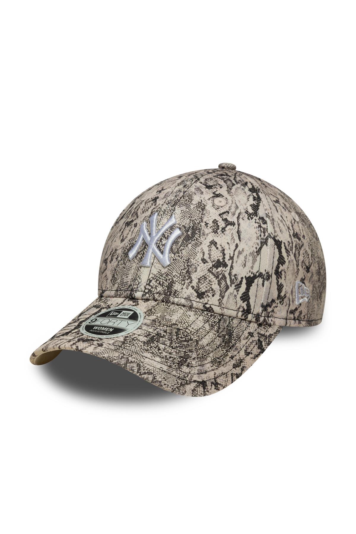 ◆MLB◆ 24SS New York Yankees Kadın Mlb Yılan Desenli Gri 9Forty Ayarlanabilir