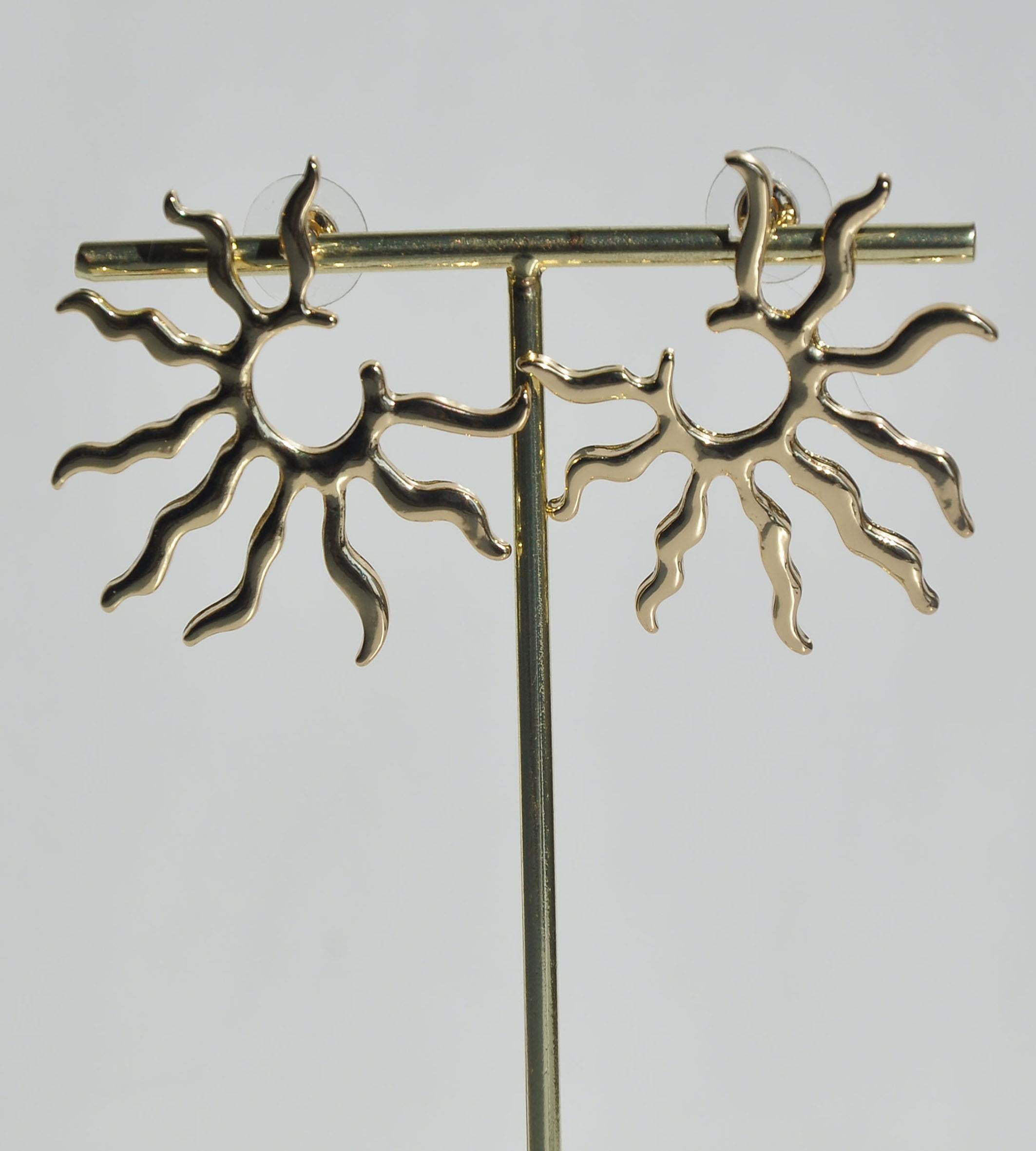 Gold pirinç güneş küpe