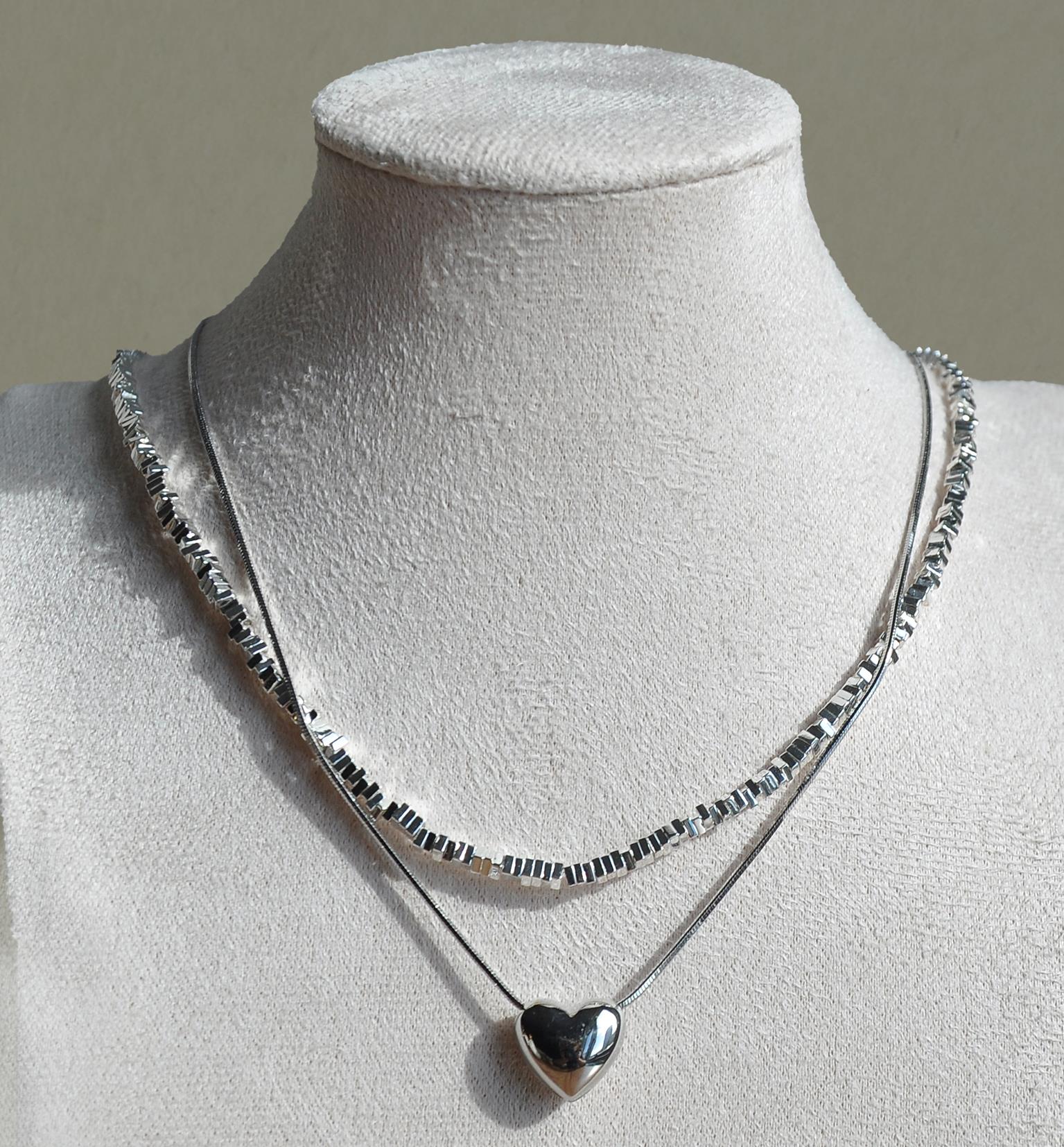 Silver ikili tasarım kolye