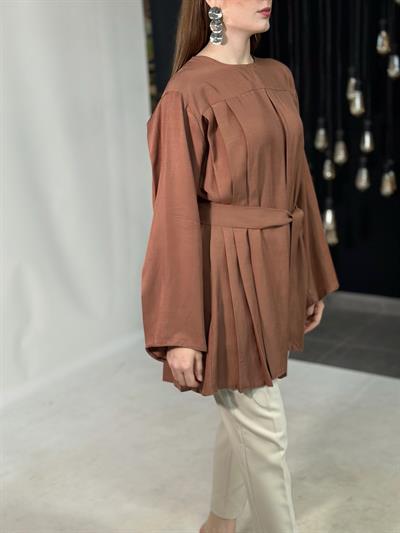 PİLELİ GRACE TUNİK - CAMEL 