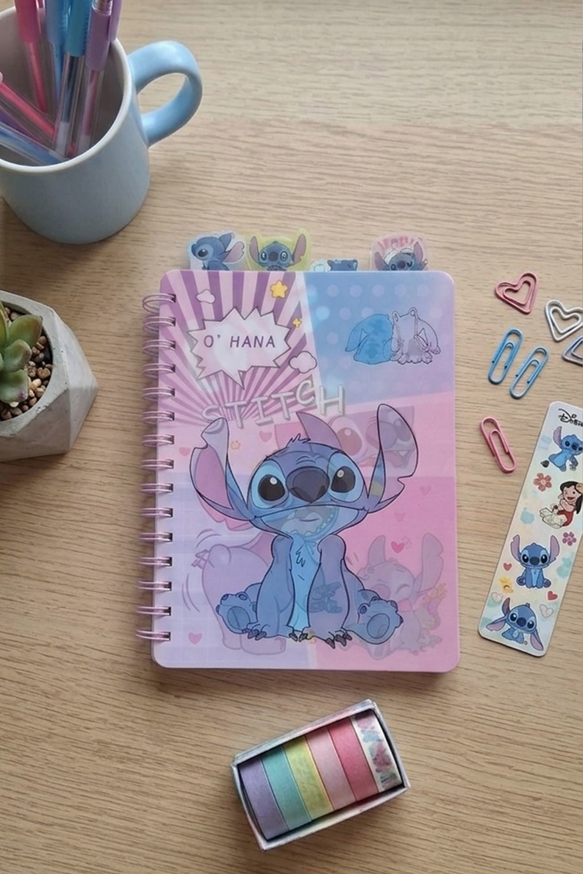 24 Cm O'hana Stitch Hologramlı Spiral Defter