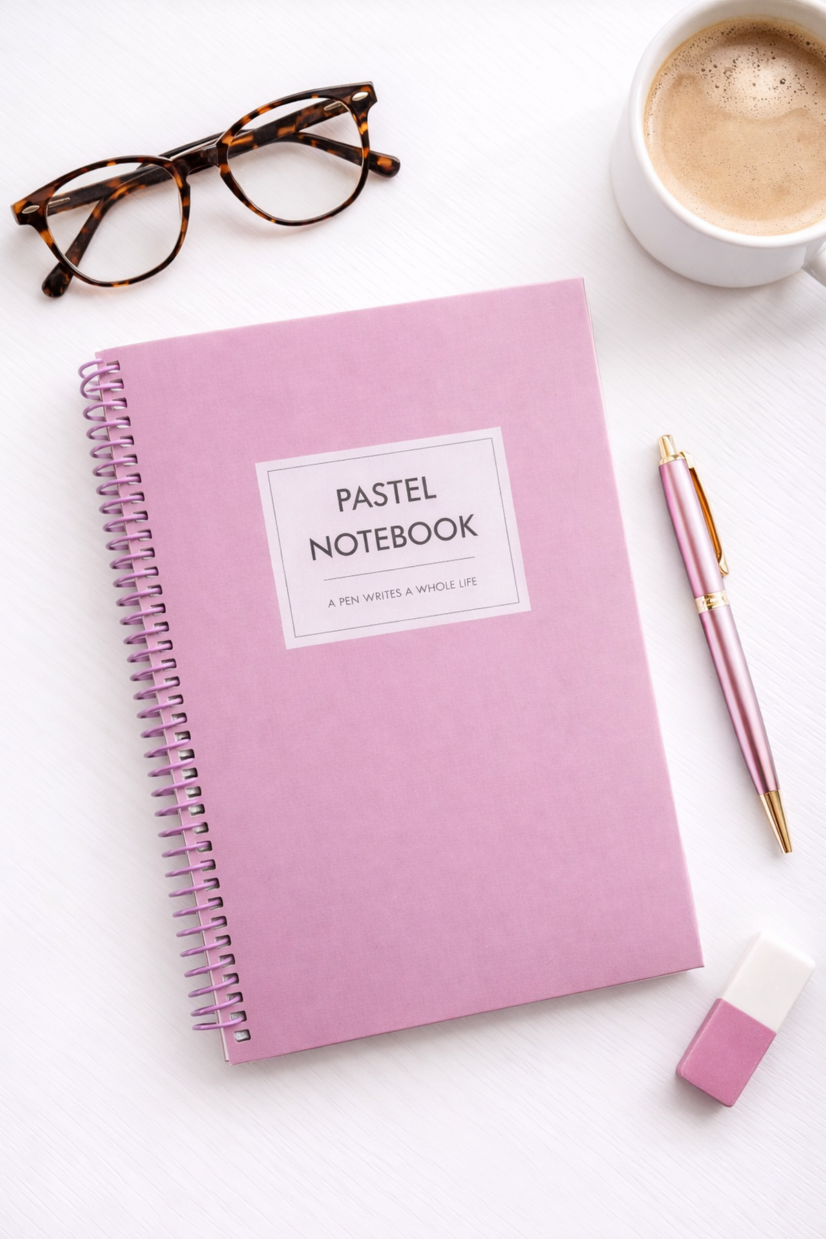 24 Cm Pembe Pastel Notebook Spiralli Çizgili Ajanda