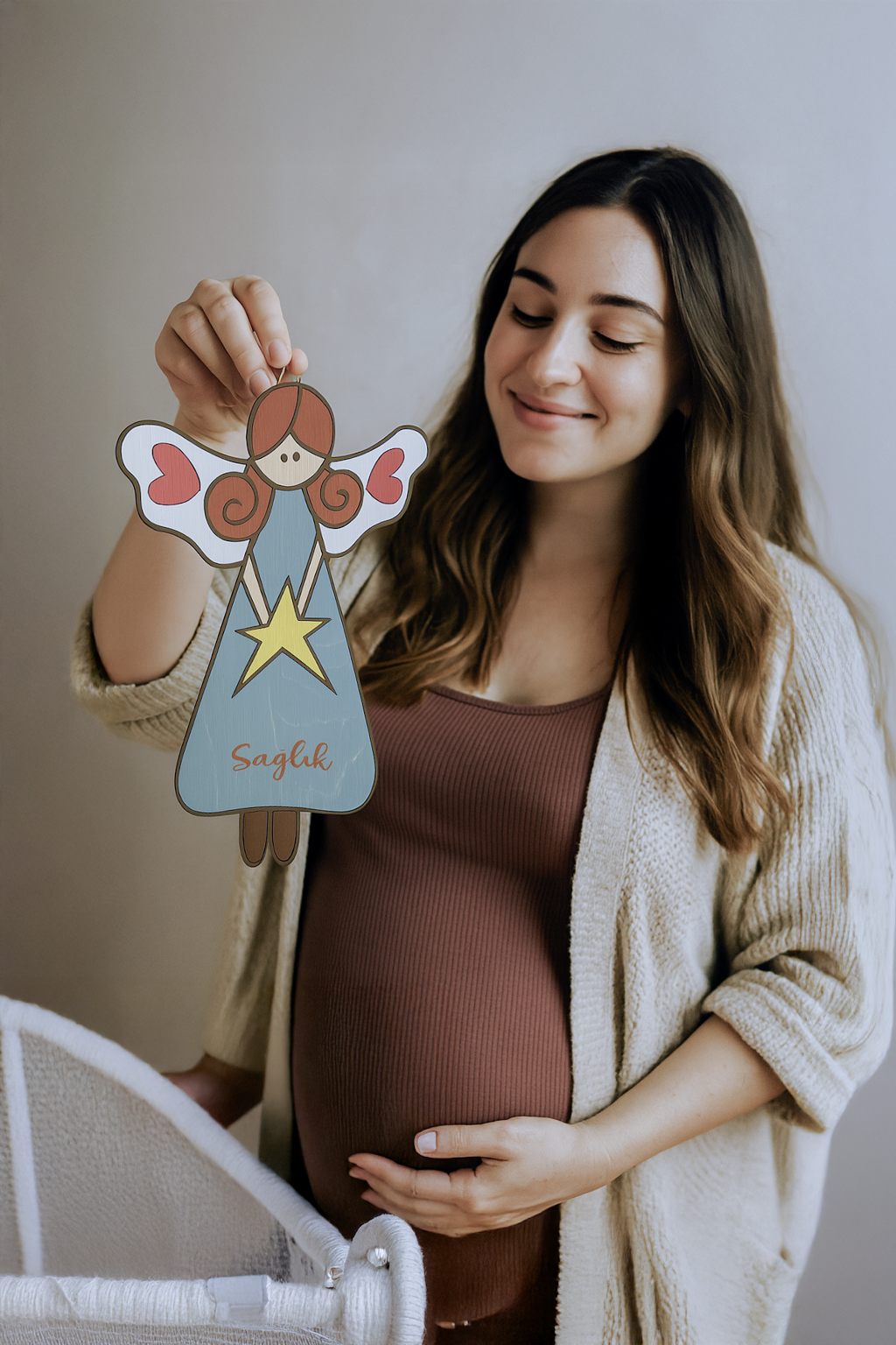 25 Cm Ahşap Melek Sağlık