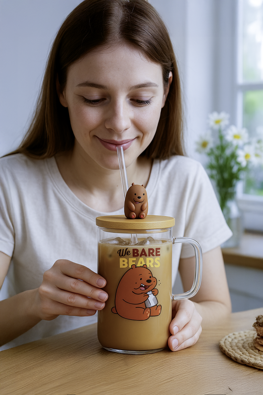 AYI KAPAKLI KAŞIK CAM BARDAK