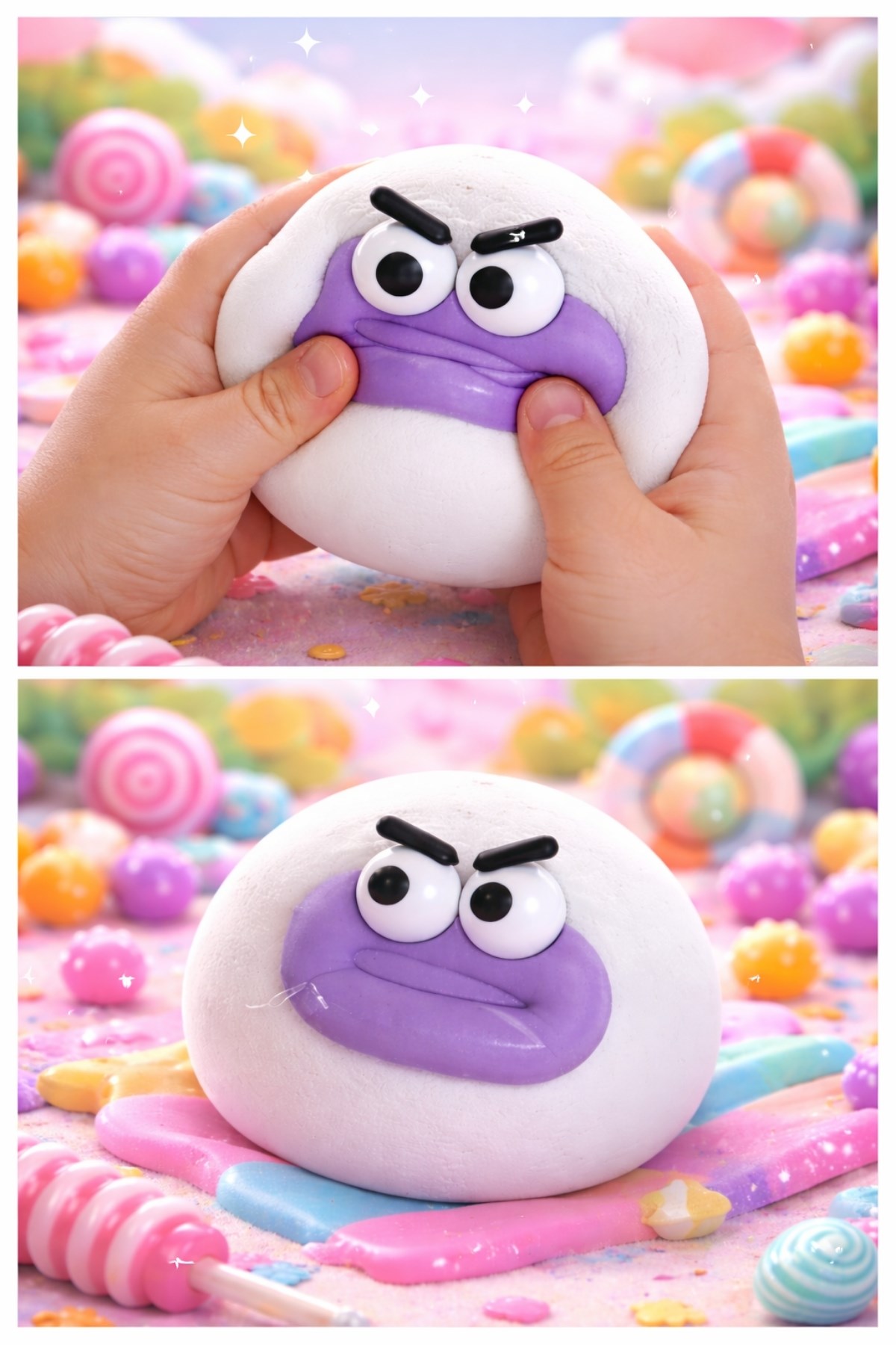Beyaz Somurtkan Yüz Top Squishy