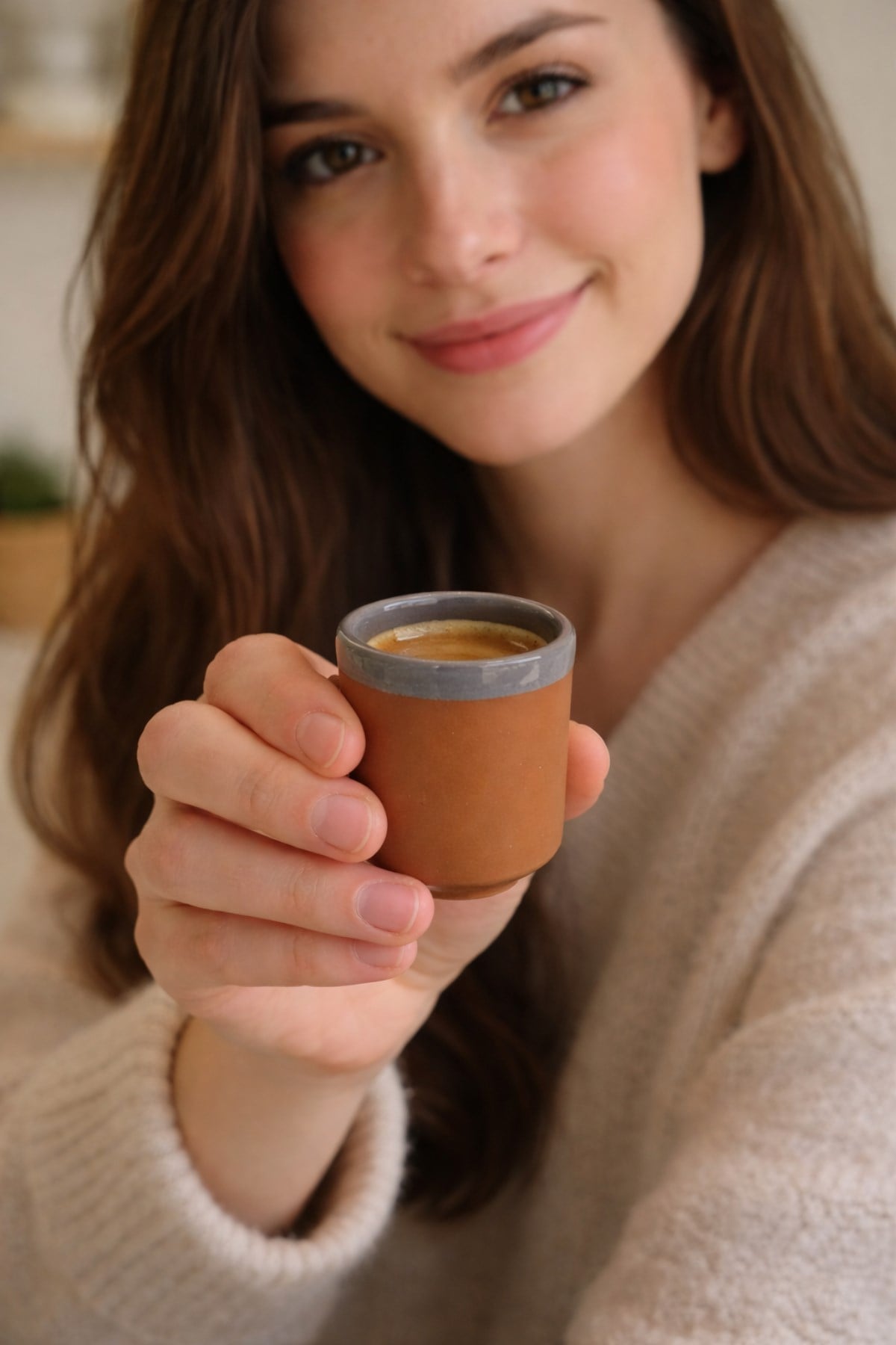 Çömlek Espresso Bardağı - Gri