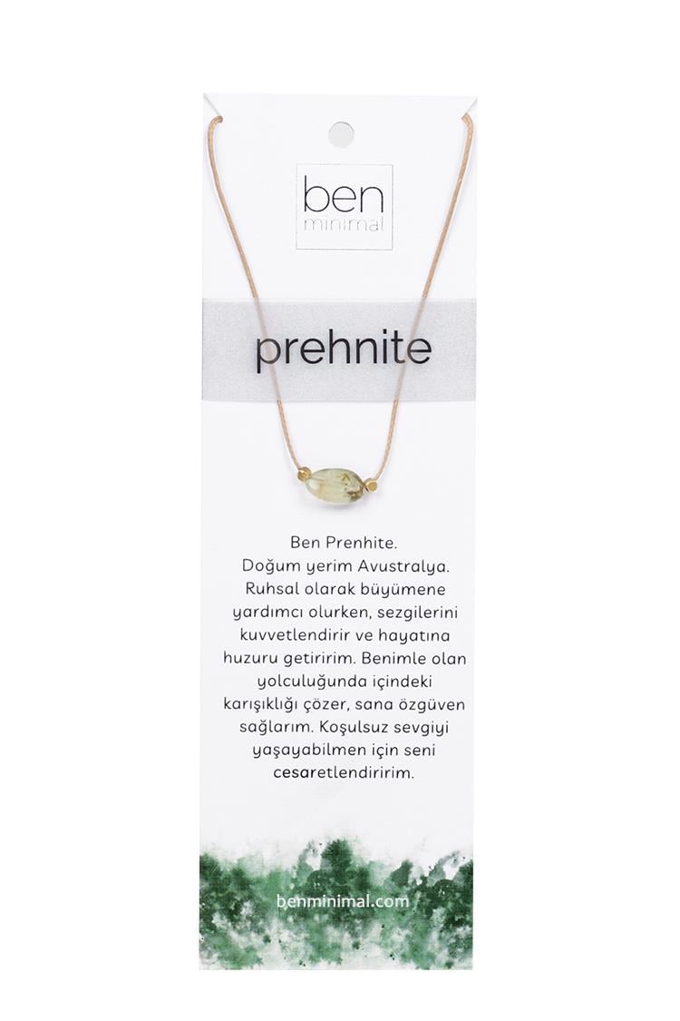 Doğal Taşlı Kolye - Prehnite Taşı