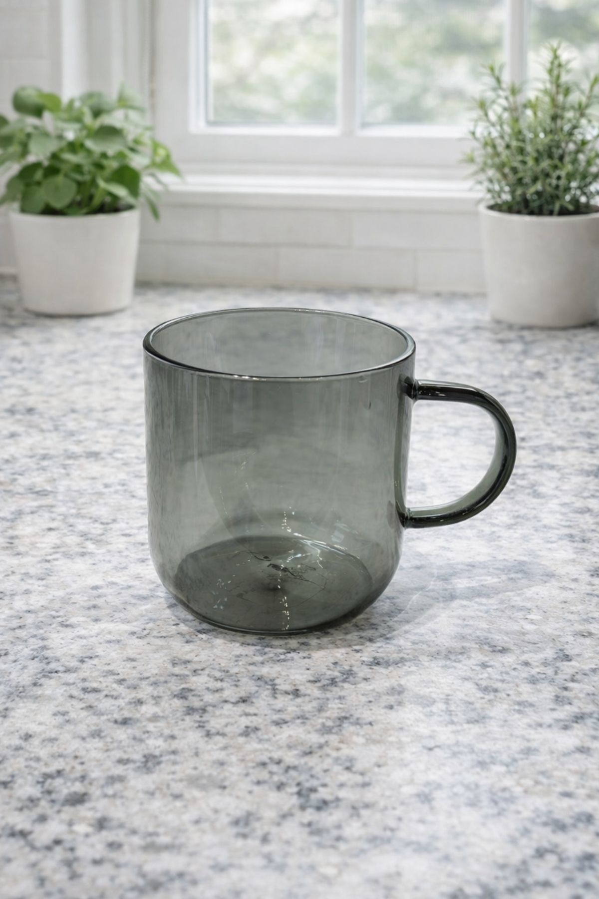 Füme İkili Cam Kupa 380 Ml