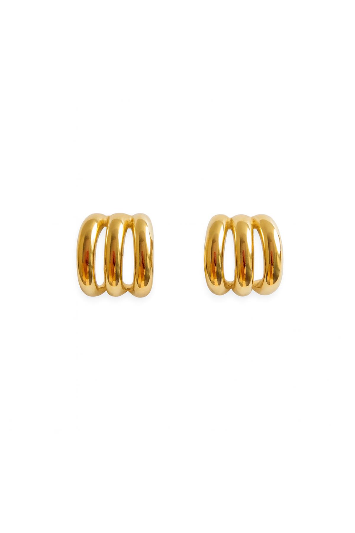 3 MİNİ HALKALI GOLD KÜPE