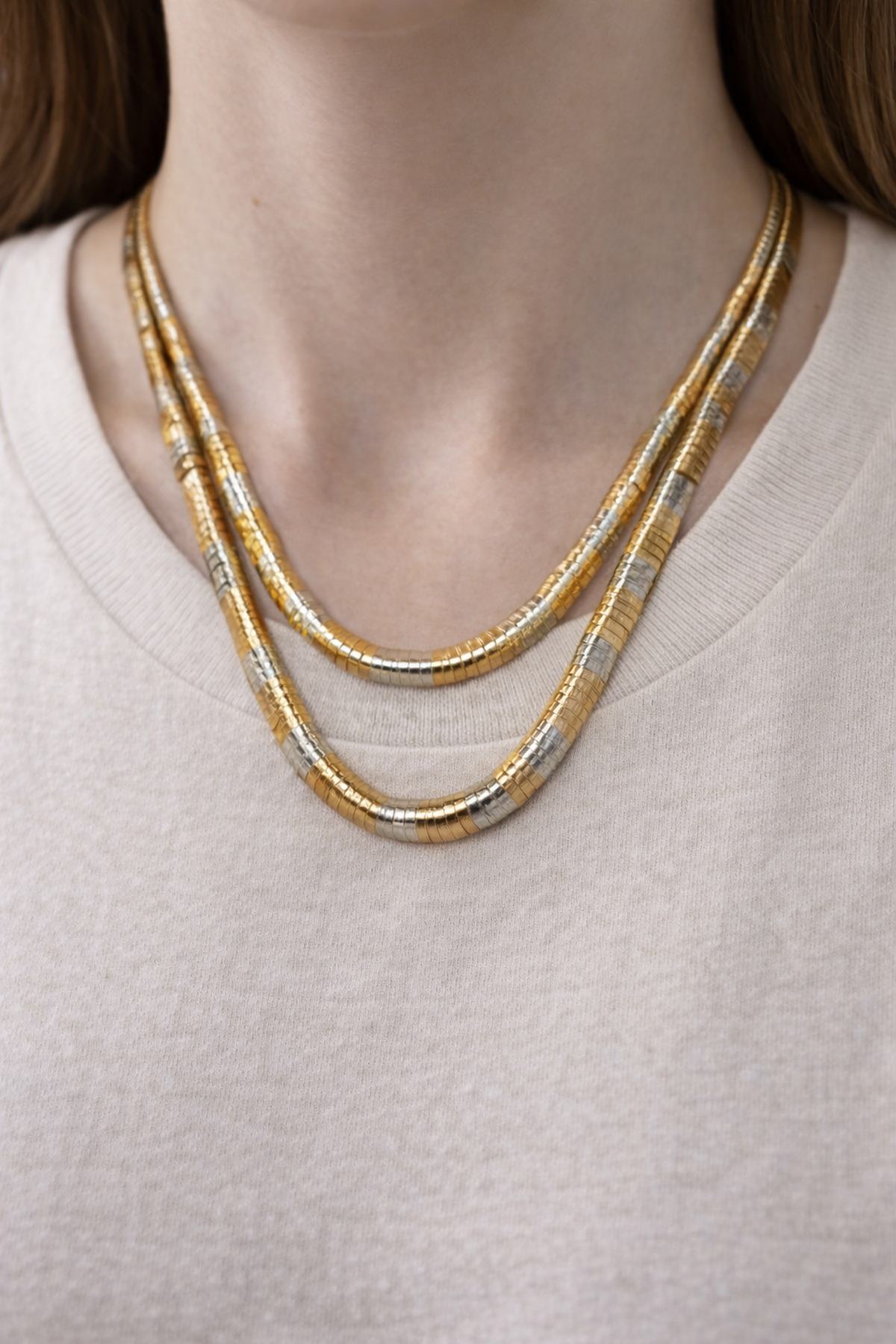 Gold-Gümüş Karışık Model Zincir Kolye