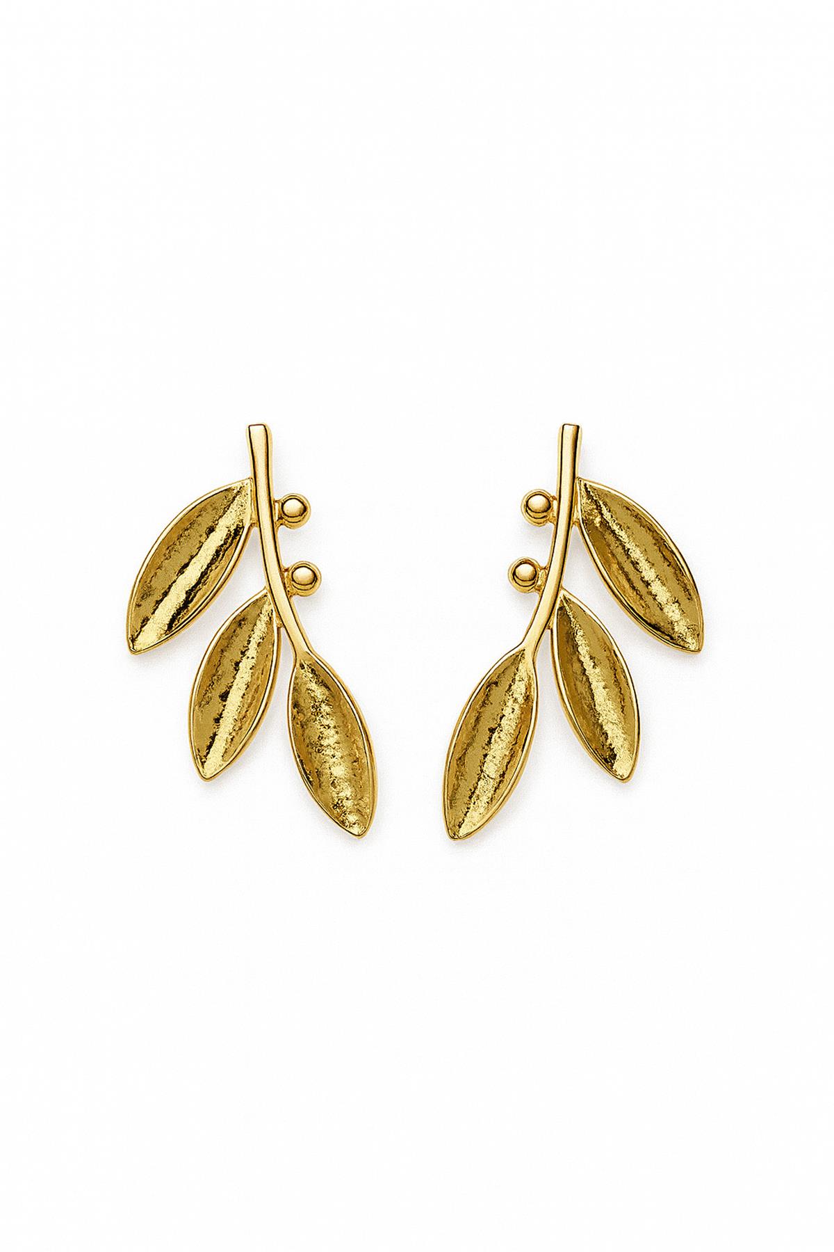 GOLD ZEYTİN YAPRAĞI KÜPE