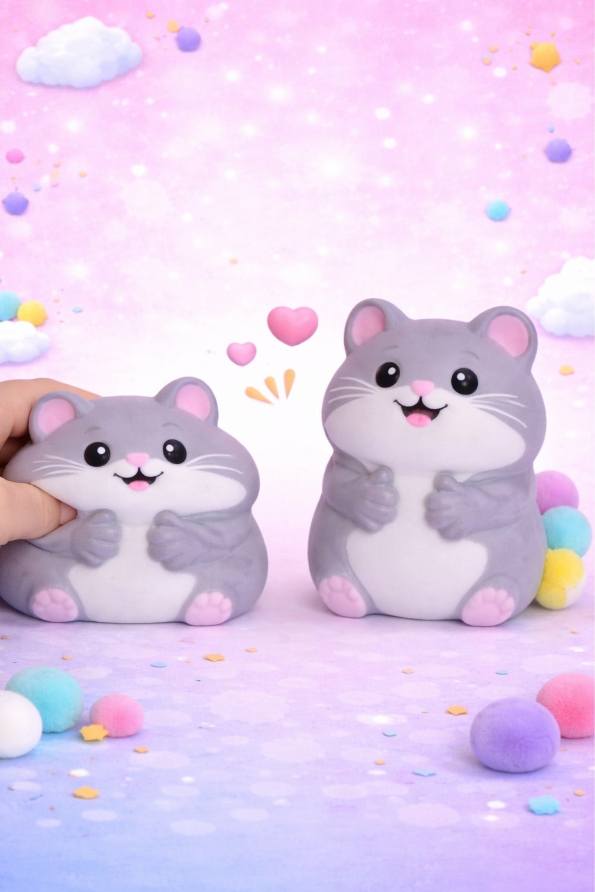 Gri Oturan Squishy Fare