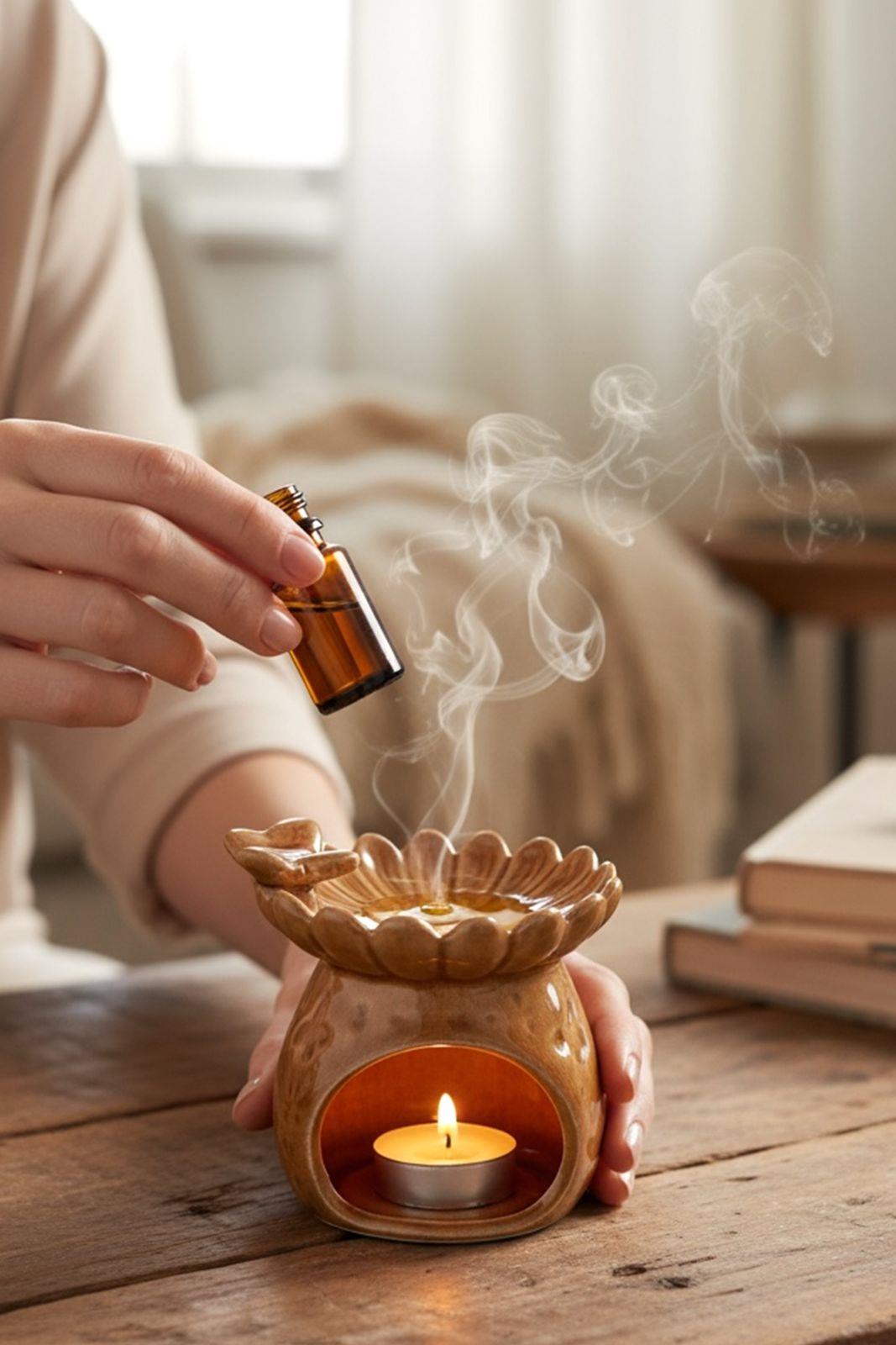 Hardal Kelebekli Seramik Buhurdanlık